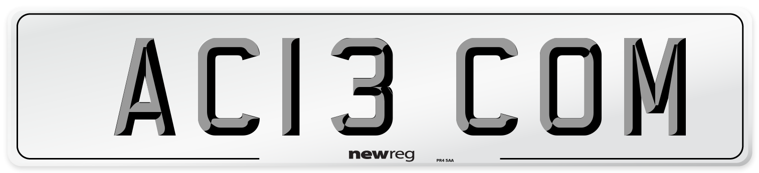 AC13 COM Number Plate from New Reg